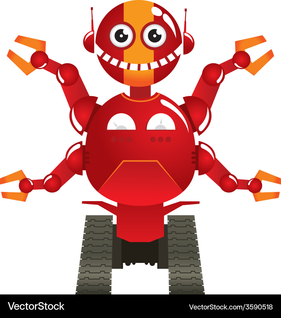 Red robot vector image