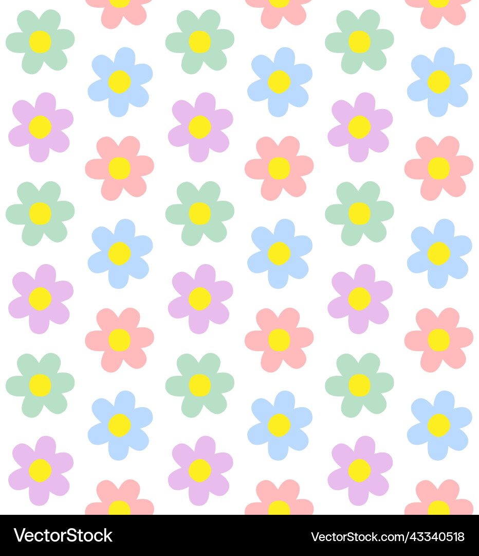 Seamless pattern of different color flower Vector Image