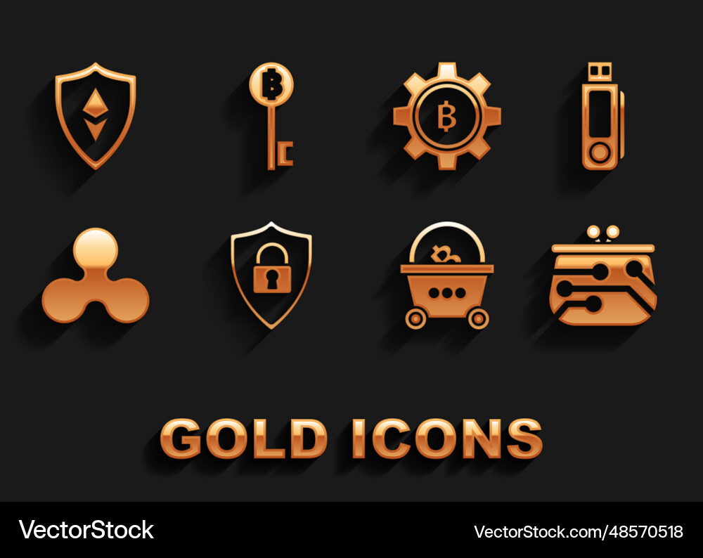 Set shield security with lock usb flash drive Set shield security with lock usb flash drive vector image