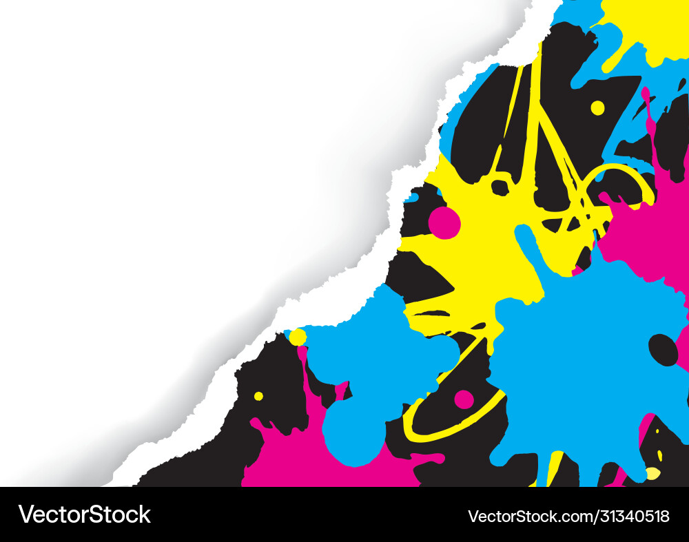 Torn Paper with Color Splatters vector image