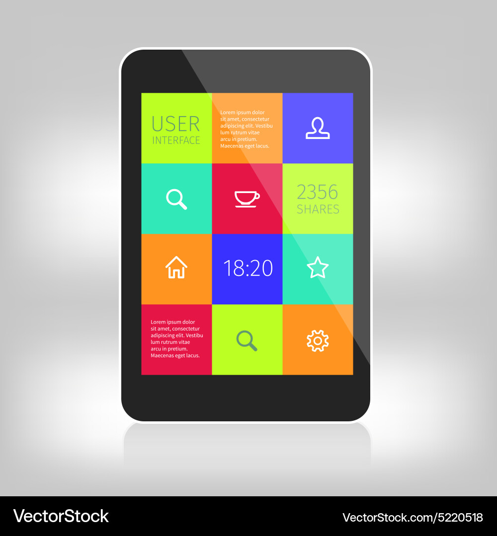 Ui colorful design for mobile devices vector image