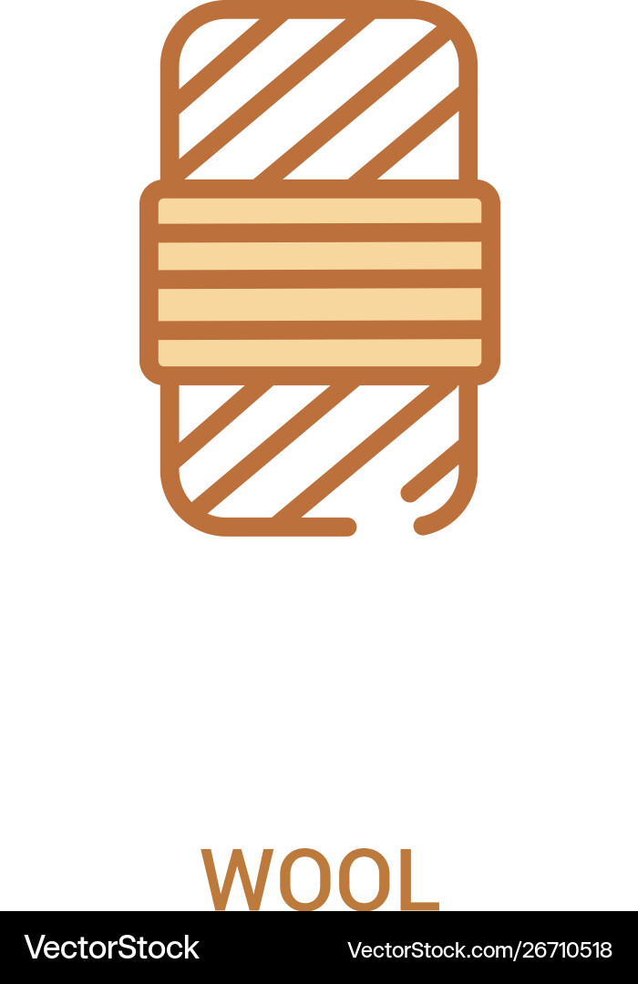Wool concept 2 colored icon simple line element Wool concept 2 colored icon simple line element vector image