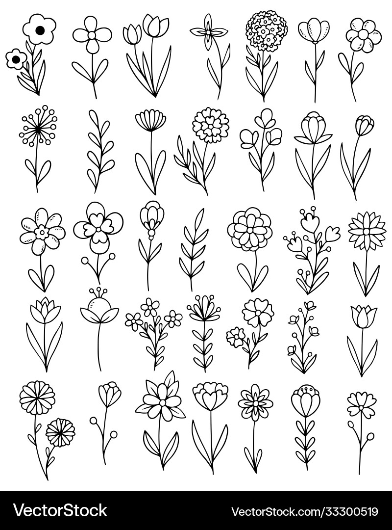 0087 handgezogen Blumen doodle 0087 handgezogen Blumen doodle vektorbild