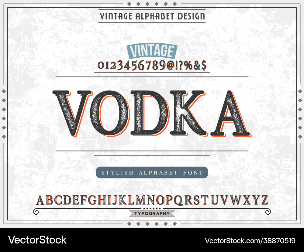 Abc font alphabet script typeface handcrafted Vector Image