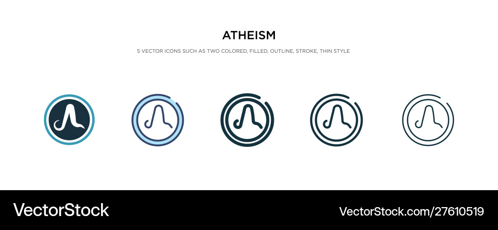Atheism icon in different style two colored Atheism icon in different style two colored vector image