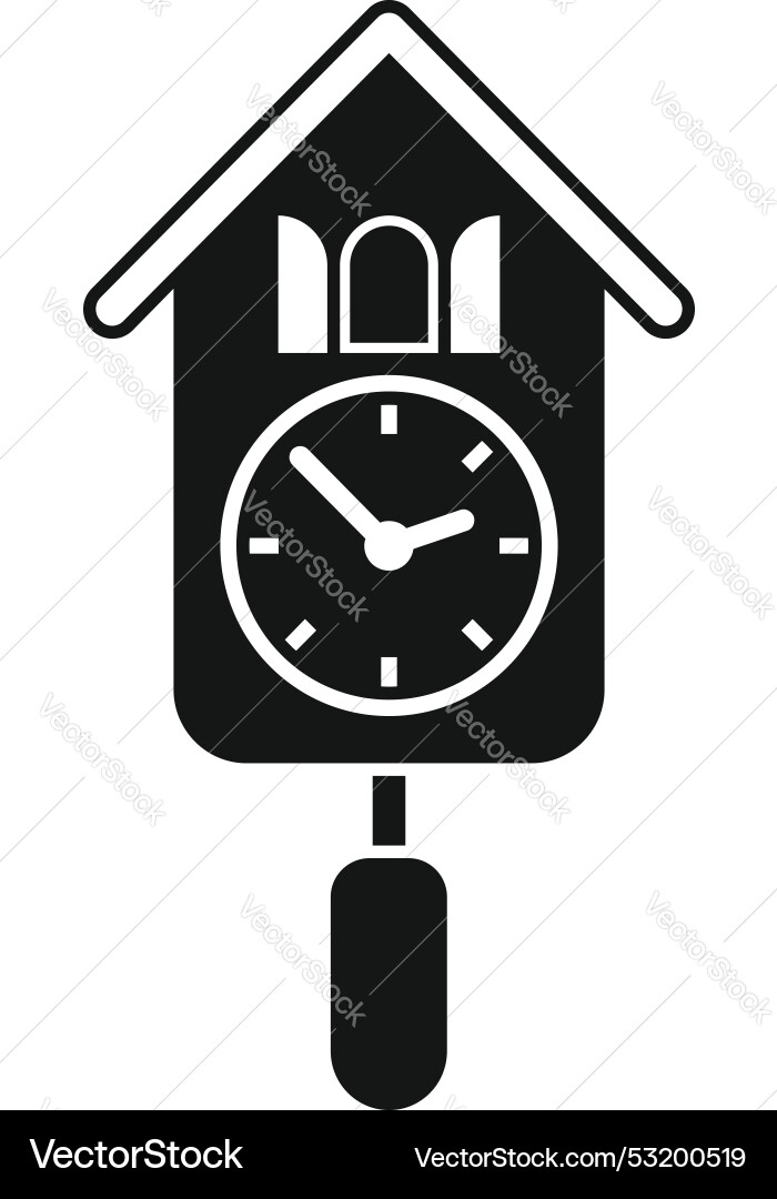 Cuckoo clock hanging showing time passing icon Cuckoo clock hanging showing time passing icon vector image
