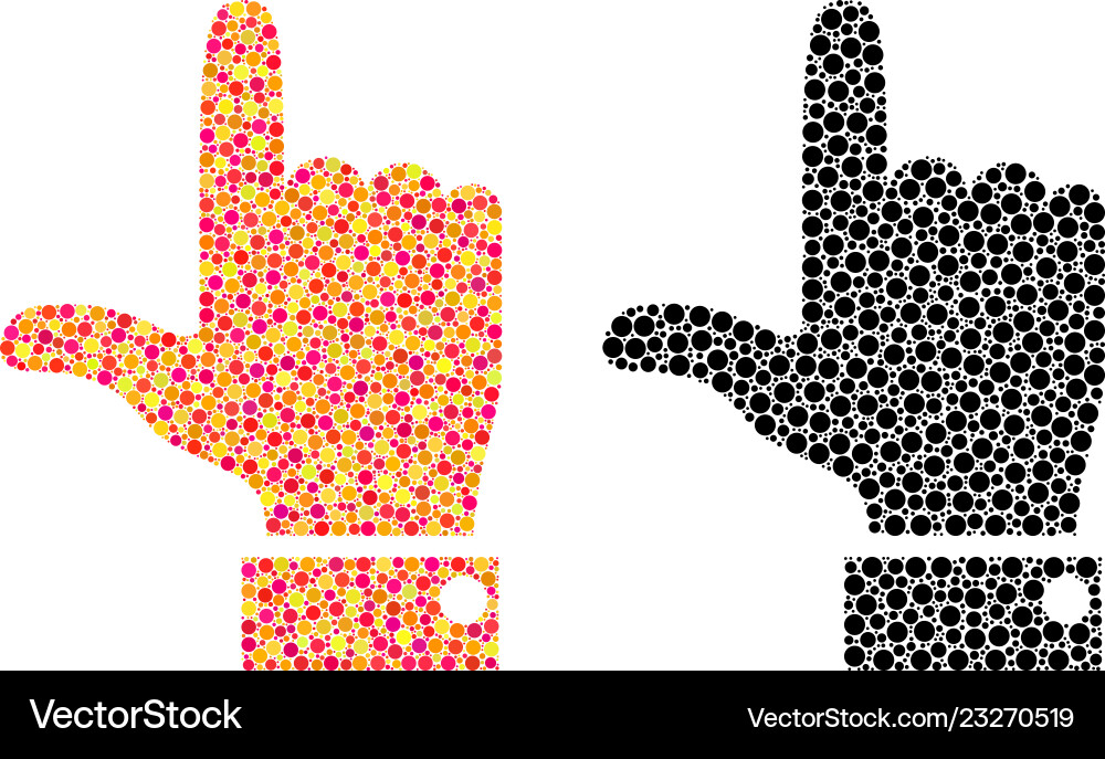 Dot hand pointer up mosaic icons Dot hand pointer up mosaic icons vector image