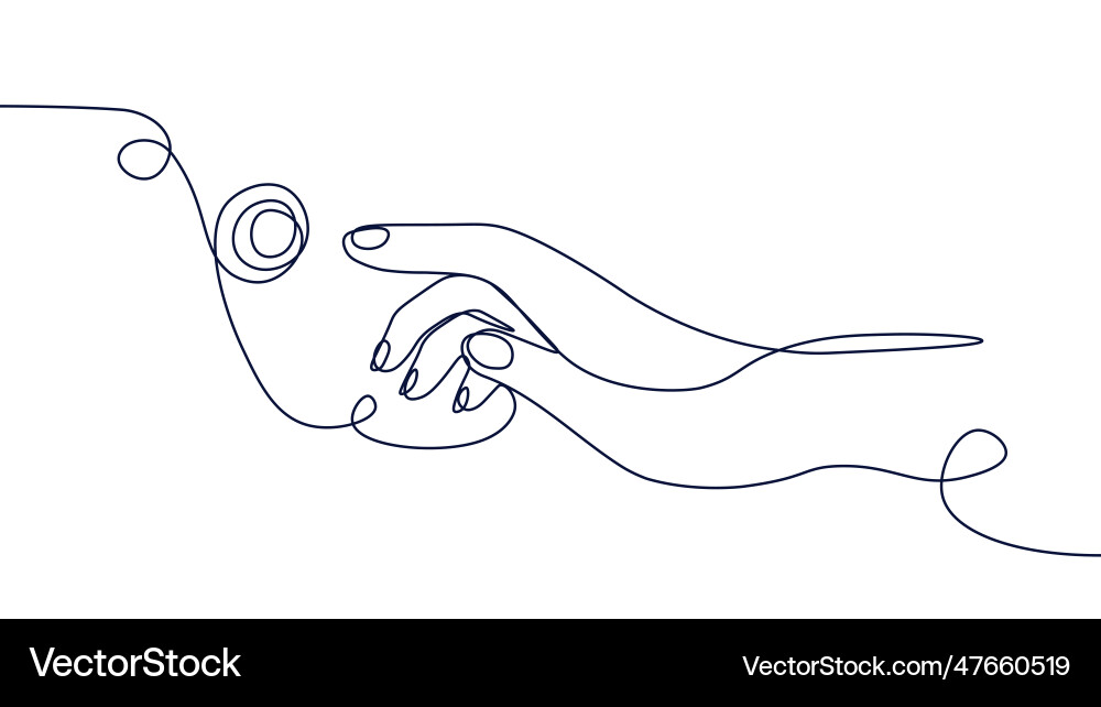 Hand with button line concept Vector Image