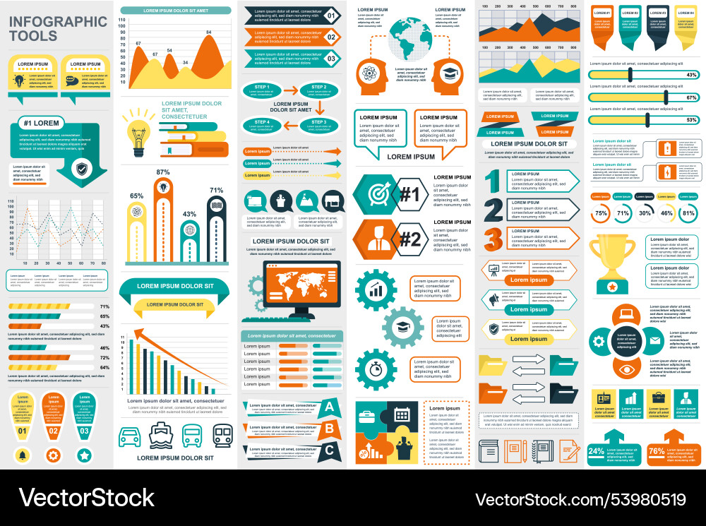 Infographic elements data visualization design Vector Image