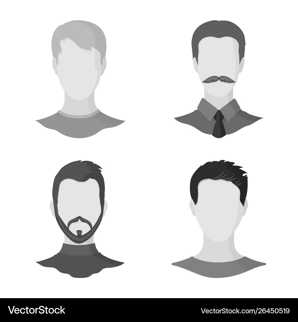 Isolated object character and profile icon set vector image