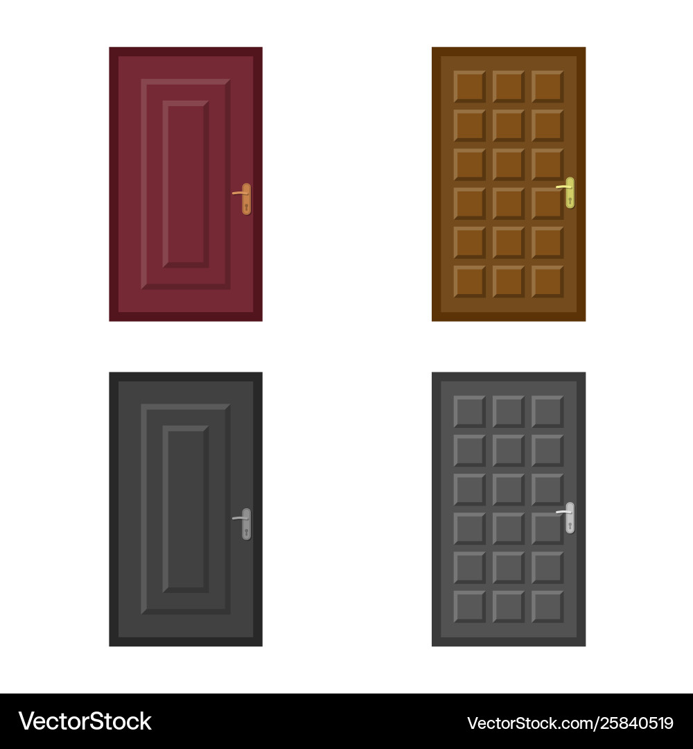 Isolated object door and front logo set Vector Image