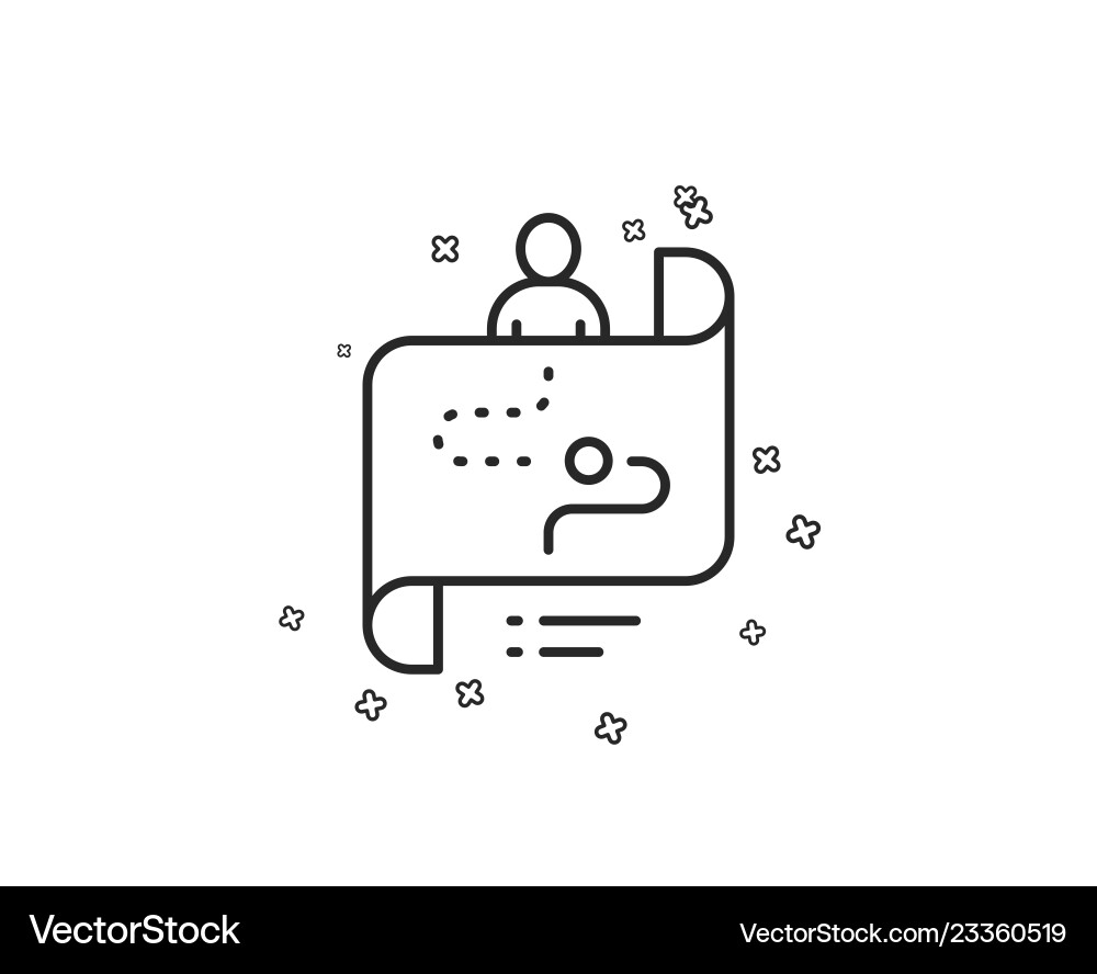Journey path map line icon project process sign vector image