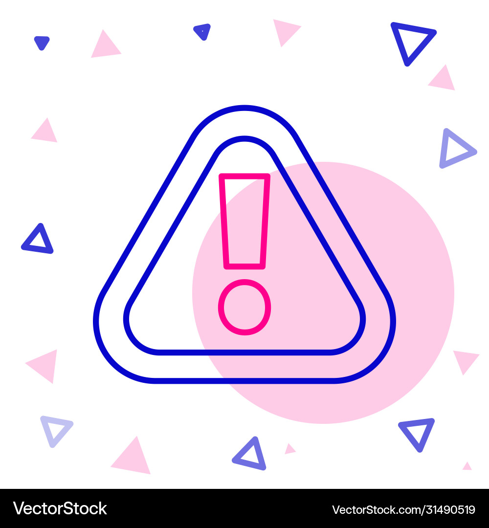 Line exclamation mark in triangle icon isolated Vector Image