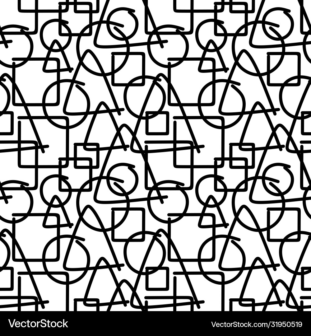 Pattern with triangles circles and squares Vector Image