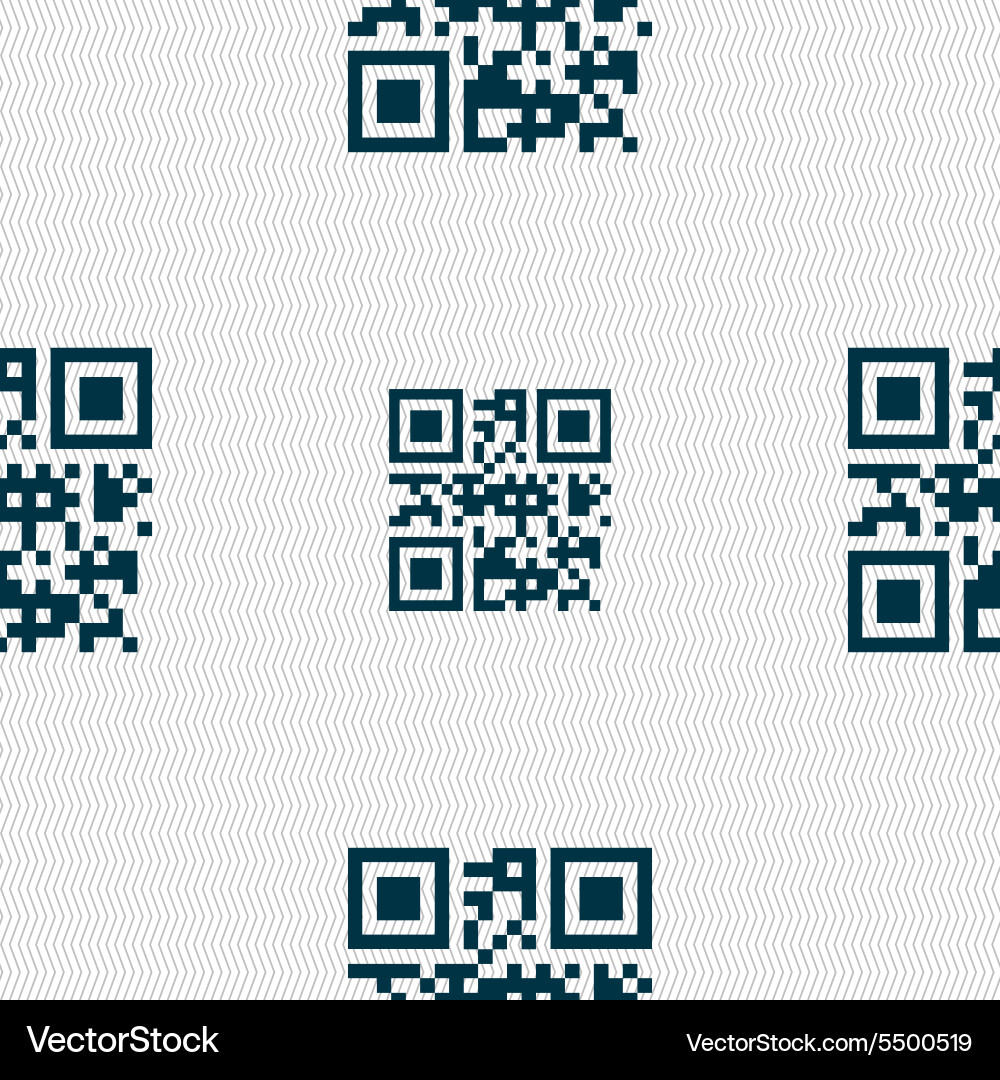 Qr code icon sign seamless pattern with geometric Vector Image
