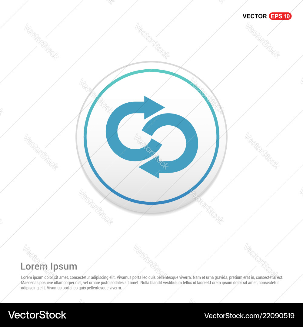 Reload icon - white circle button Vector Image