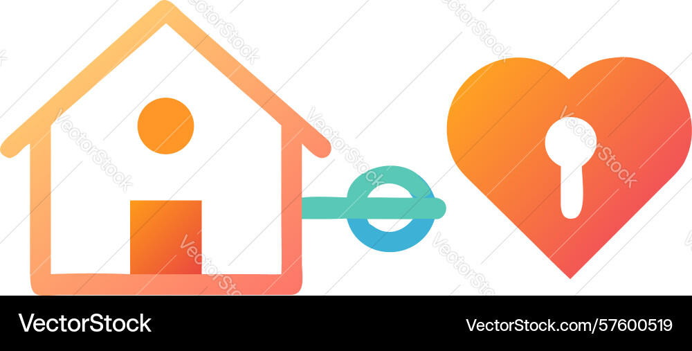 Secure home key icon property security trust vector image