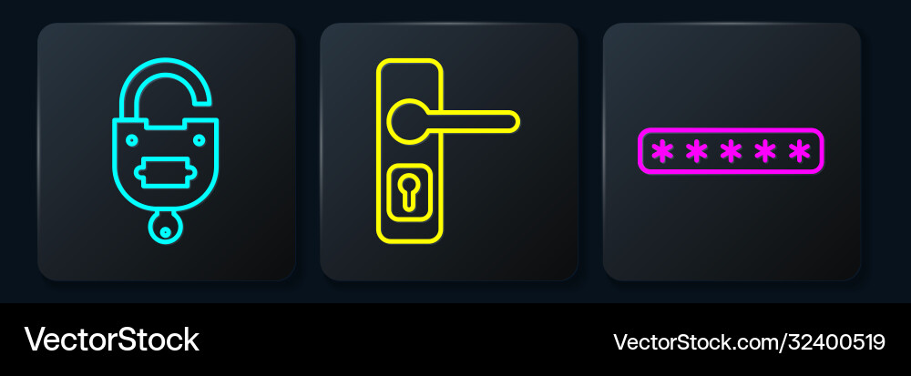 Set line lock and key password protection Set line lock and key password protection vector image