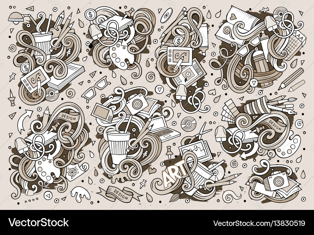 Set of design theme items Set of design theme items vector image