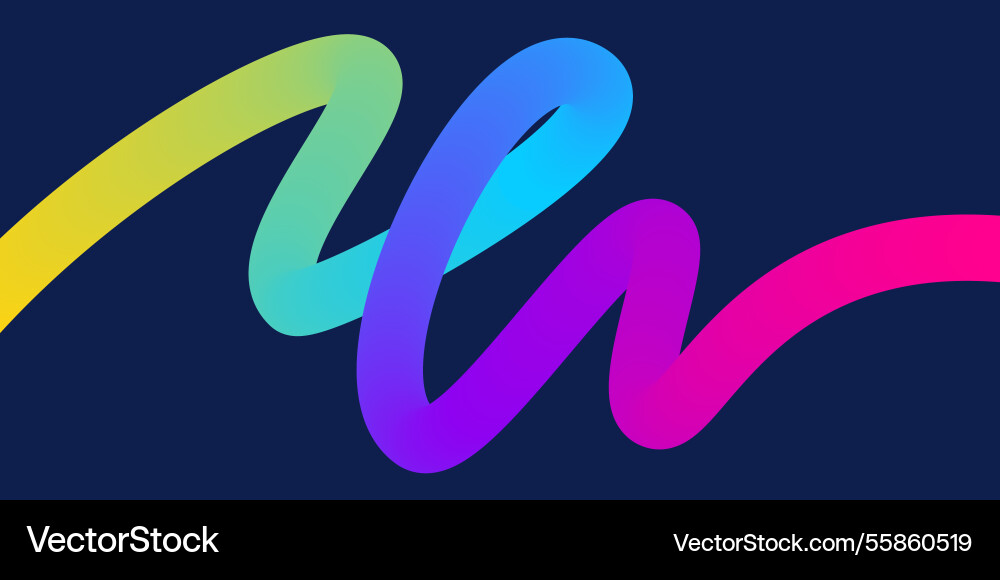 Template with colorful gradient squiggles shapes vector image