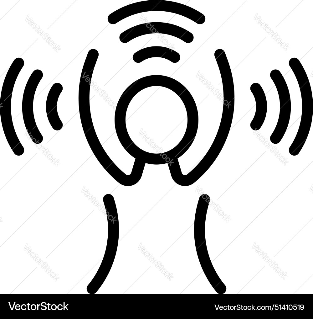 Wireless signal icon with abstract waves Wireless signal icon with abstract waves Vector Image
