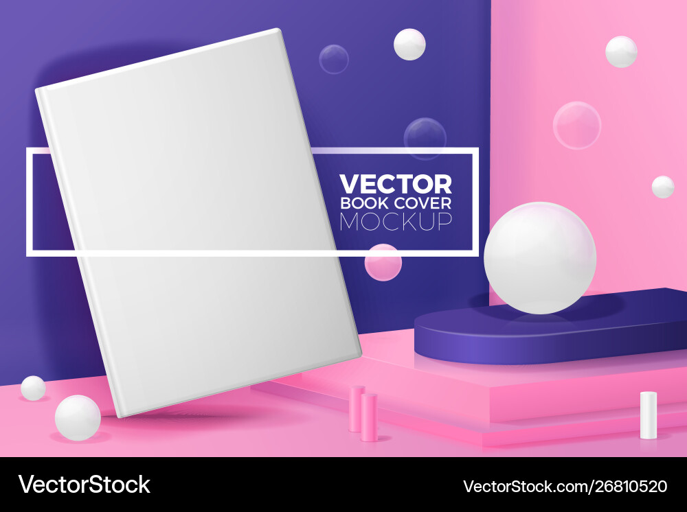 3d abstract scene with text and border vector image