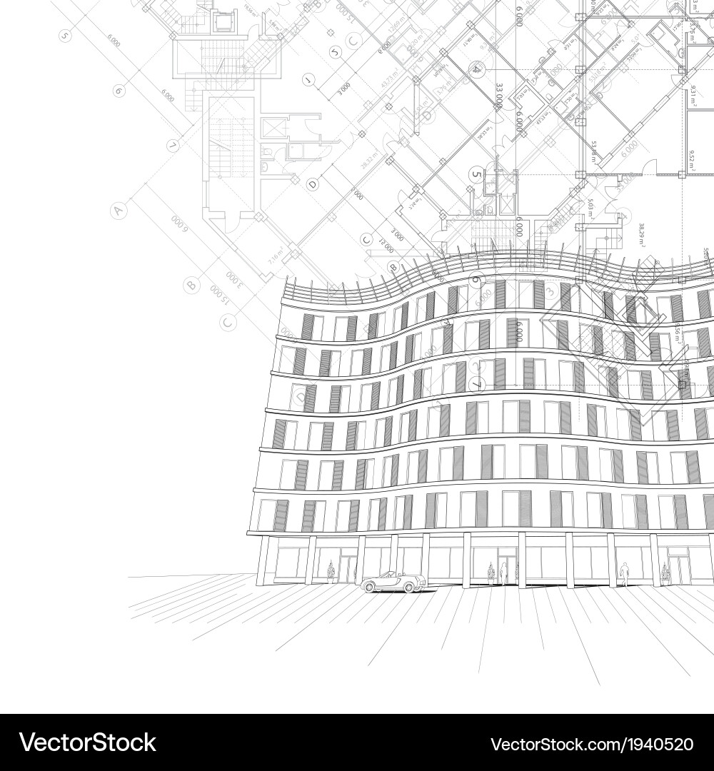 Architectural Blueprint Background Vector Image