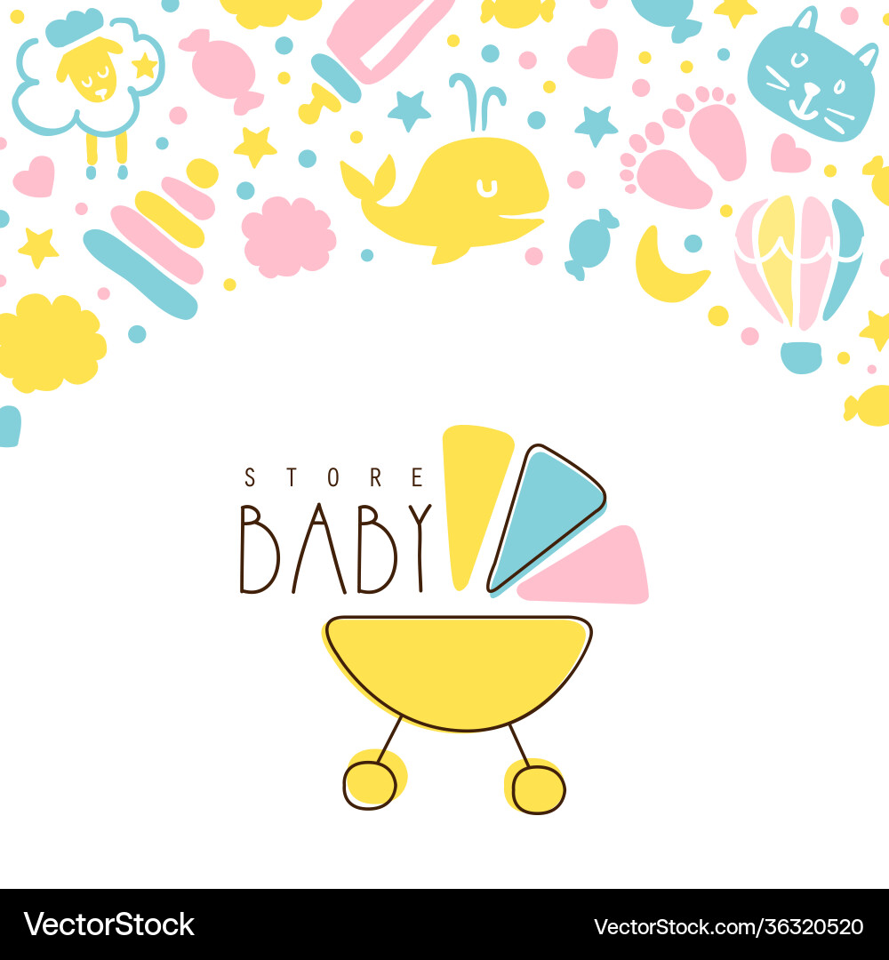 Baby store banner template kid products Baby store banner template kid products vector image