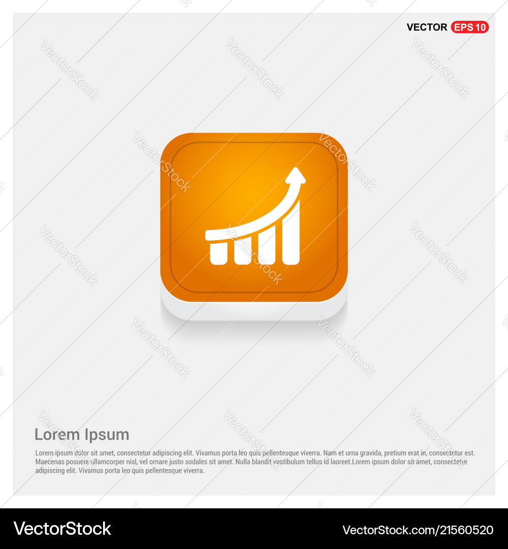 Business graph icon orange abstract web button Vector Image