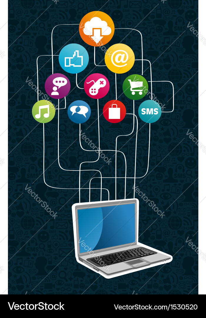 Cloud computing network concept vector image