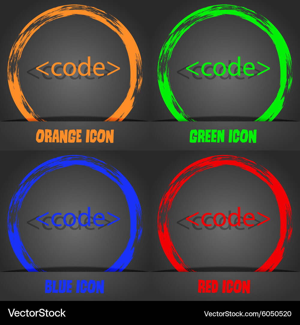 Code sign icon programming language symbol vector image