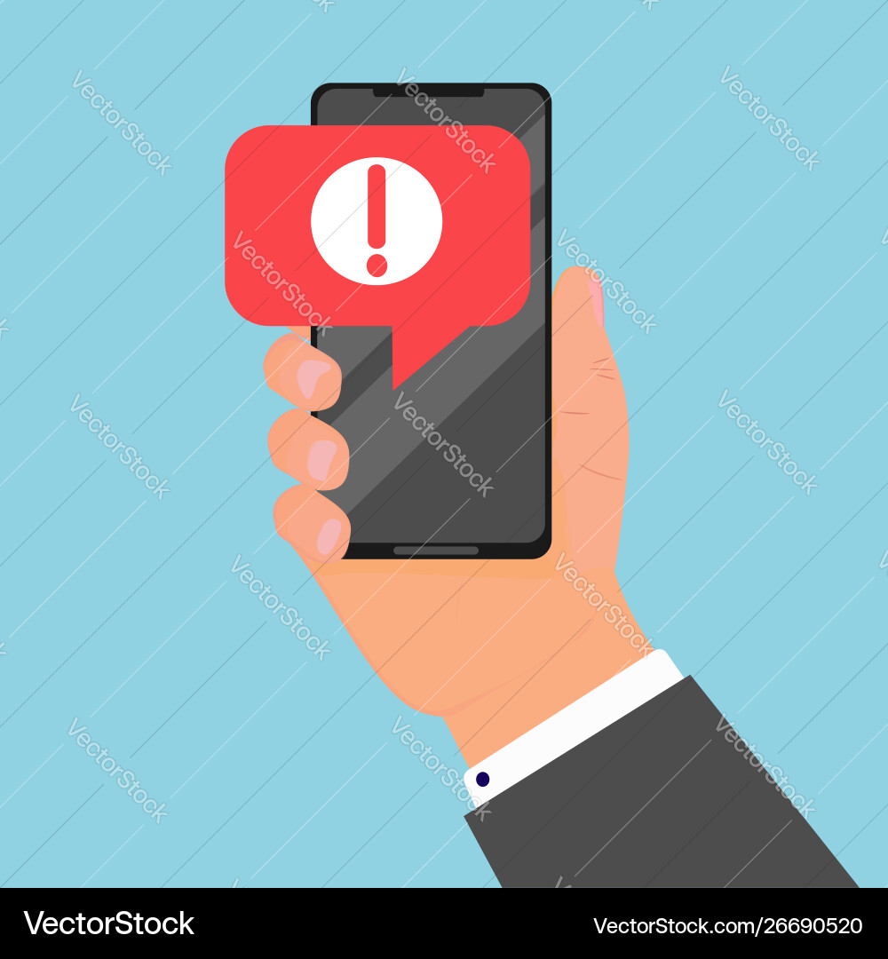 Comcept alert message mobile notification Comcept alert message mobile notification vector image