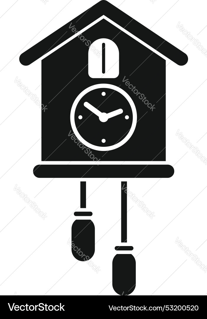 Cuckoo clock hanging showing time passing icon Cuckoo clock hanging showing time passing icon vector image