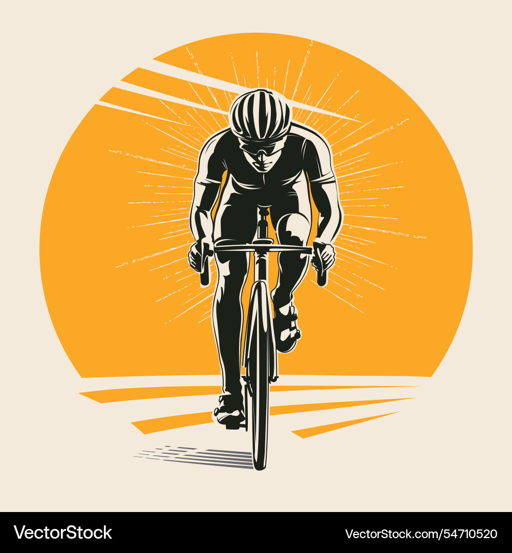 Cycling race stylized vintage symbol outlined Vector Image