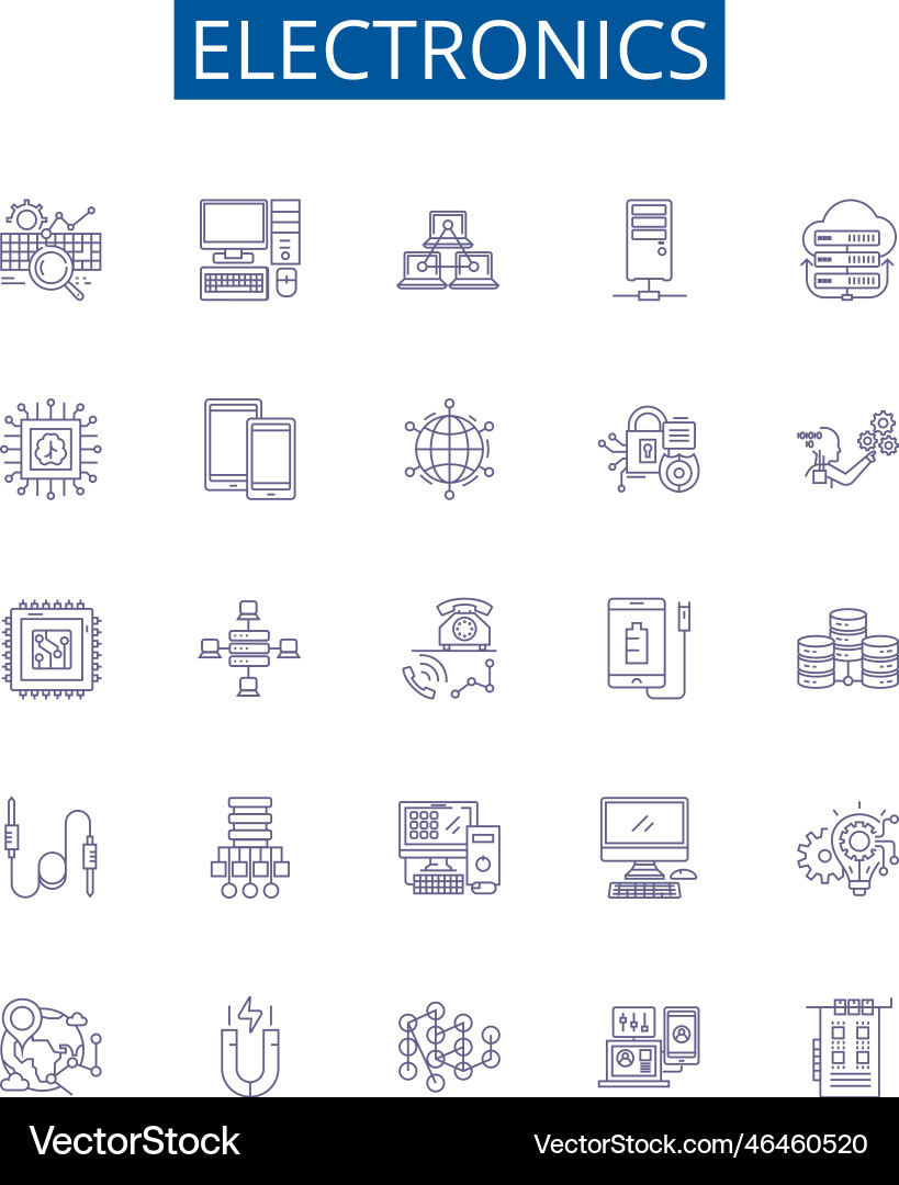 Electronics line icons signs set design Electronics line icons signs set design vector image