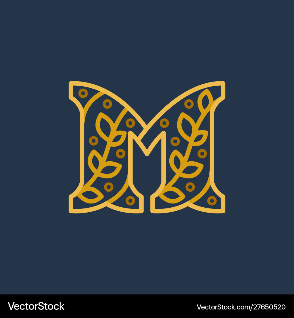 Elegant Monogram Initial 'M' Vector Image