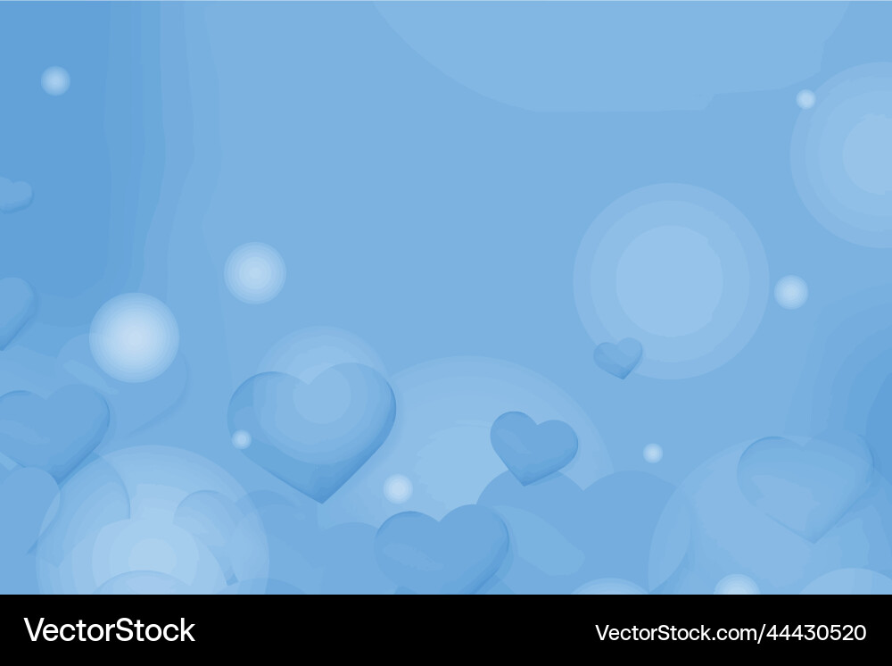 Heart bubble bokeh pattern background vector image