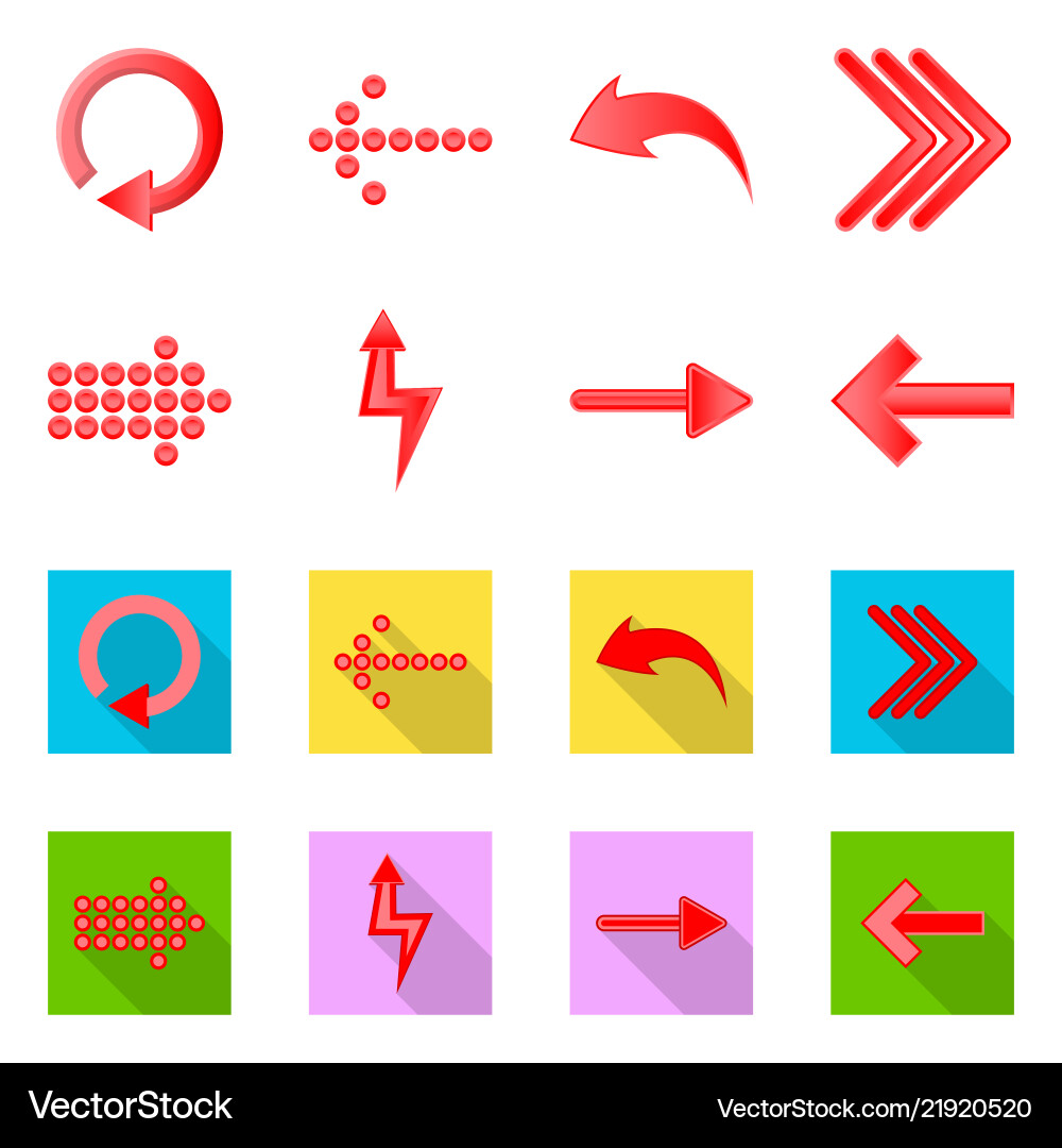 Isolated object of element and arrow logo set Isolated object of element and arrow logo set vector image