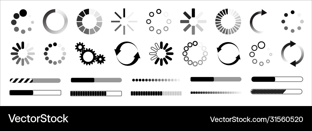 Laden Sie Icon laden Kreis Website Puffer Loader Laden Sie Icon laden Kreis Website Puffer Loader vektorbild