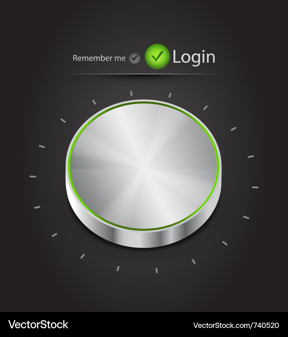 Login page with tune button vector image