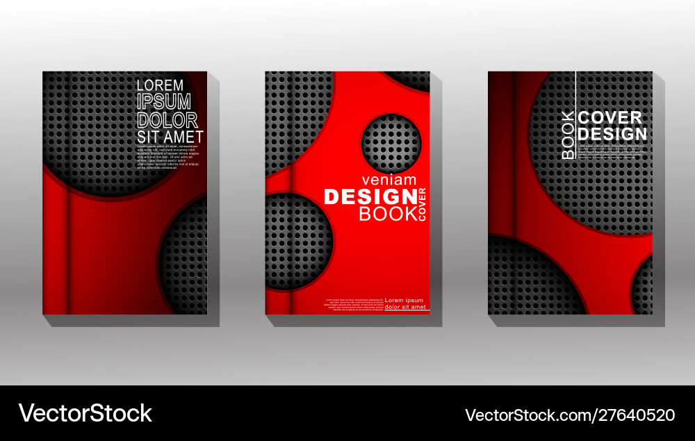 Minimal cover design circle pattern and red Minimal cover design circle pattern and red vector image