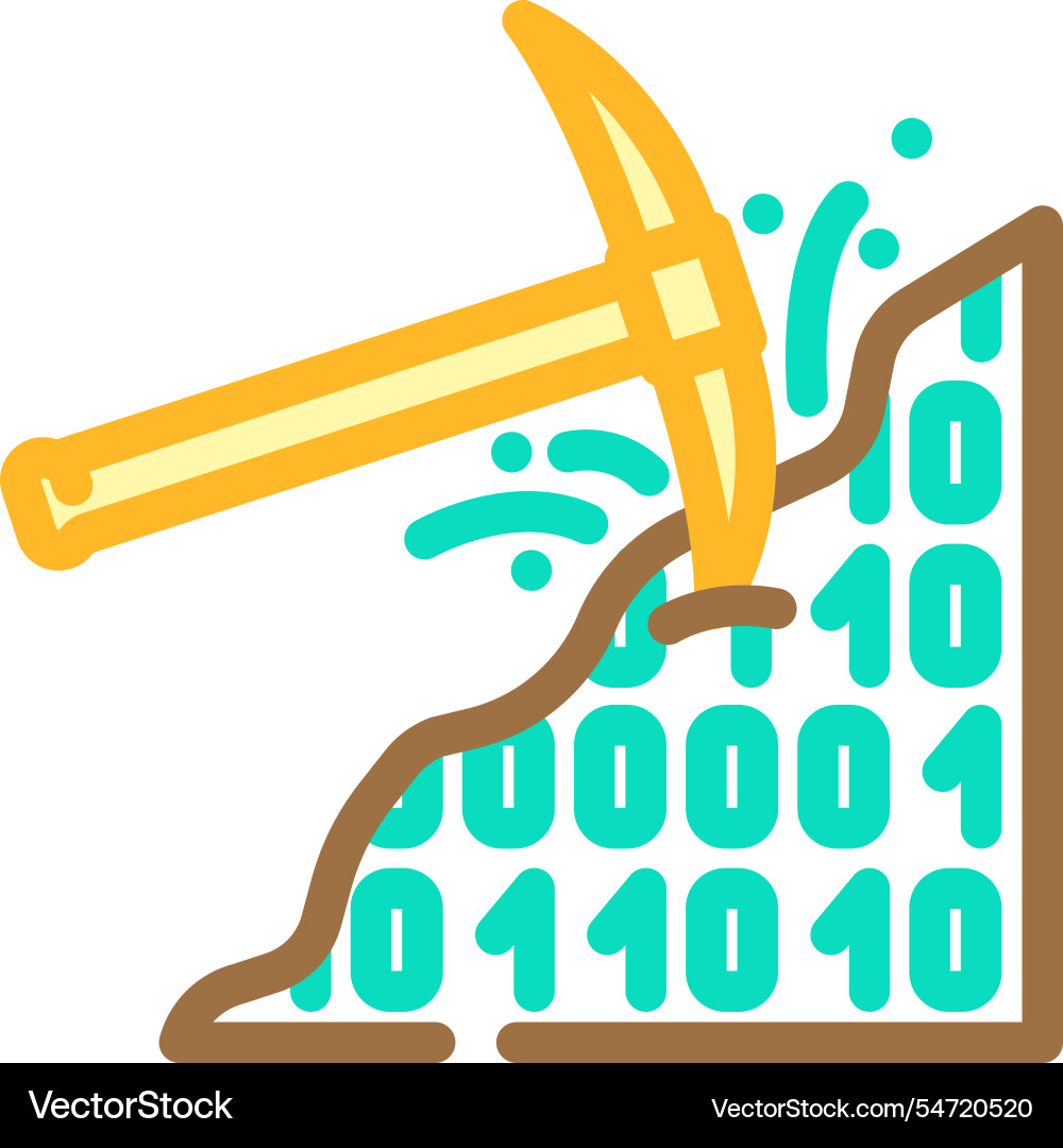 Mining big data color icon Mining big data color icon vector image