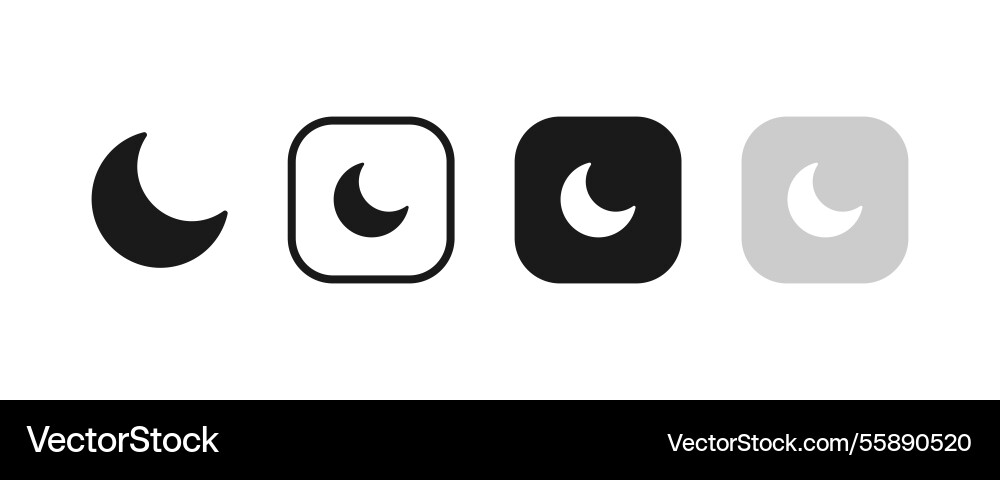 Nacht-Modus-Taste Symbol gesetzt oder Mond-Symbol Nacht-Modus-Taste Symbol gesetzt oder Mond-Symbol vektorbild