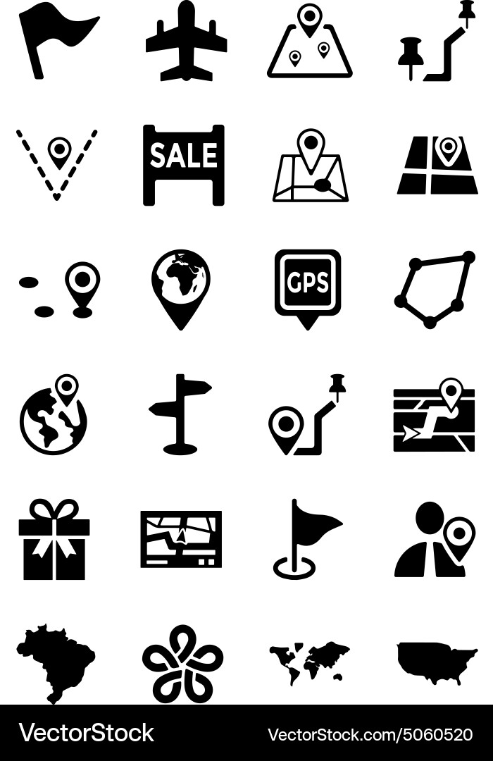 Navigation & Maps Icons vector image
