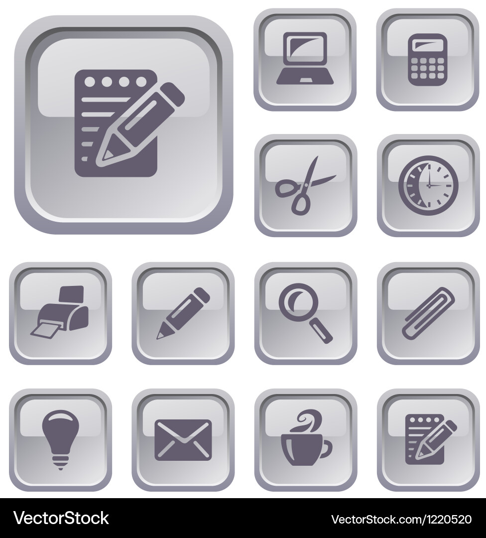 Office buttons Vector Image
