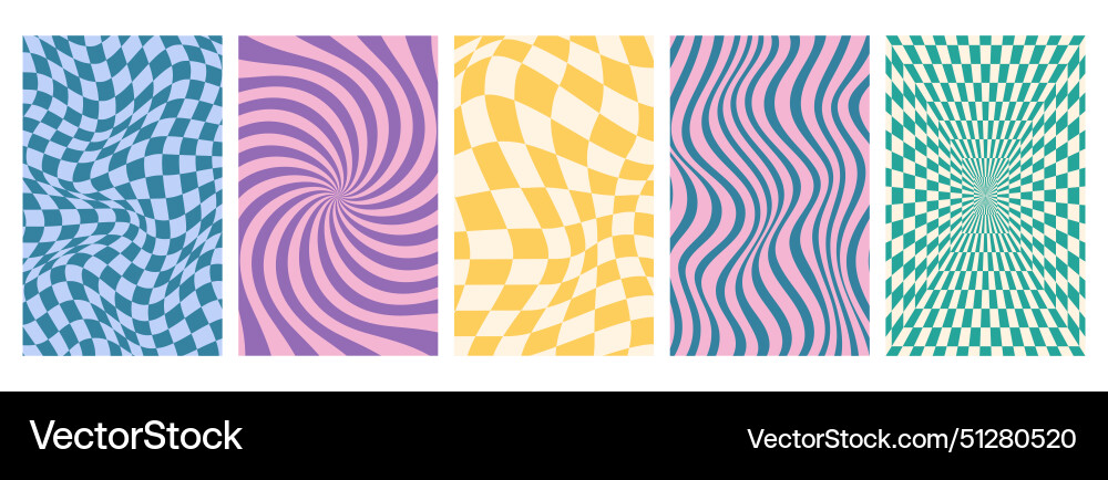 Psychedelic Checkerboard Patterns Vector Image