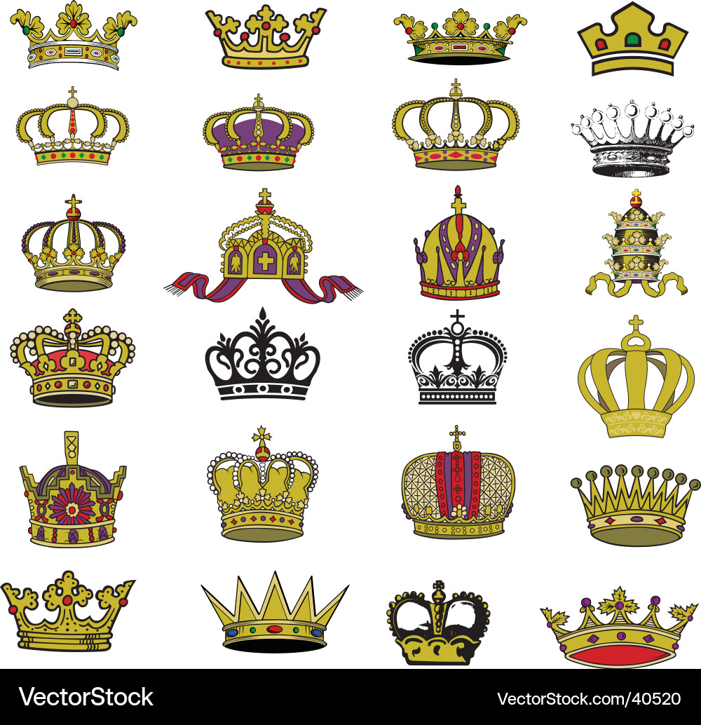 Royal Crowns and Regalia vector image