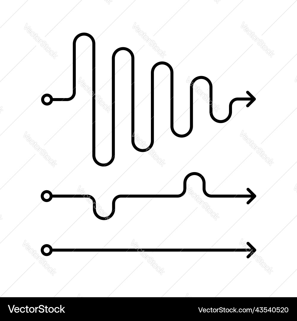 Set of simple thin lines like pathway Set of simple thin lines like pathway vector image