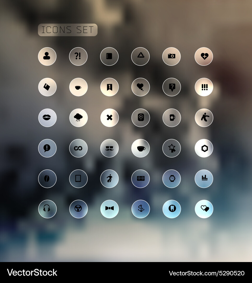 Set of web plat icons on blur Vector Image