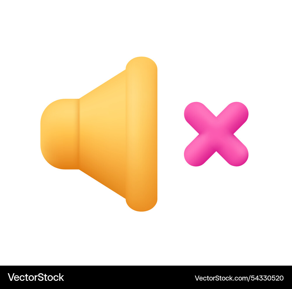 Sound speaker with cross cancel delete symbol vector image